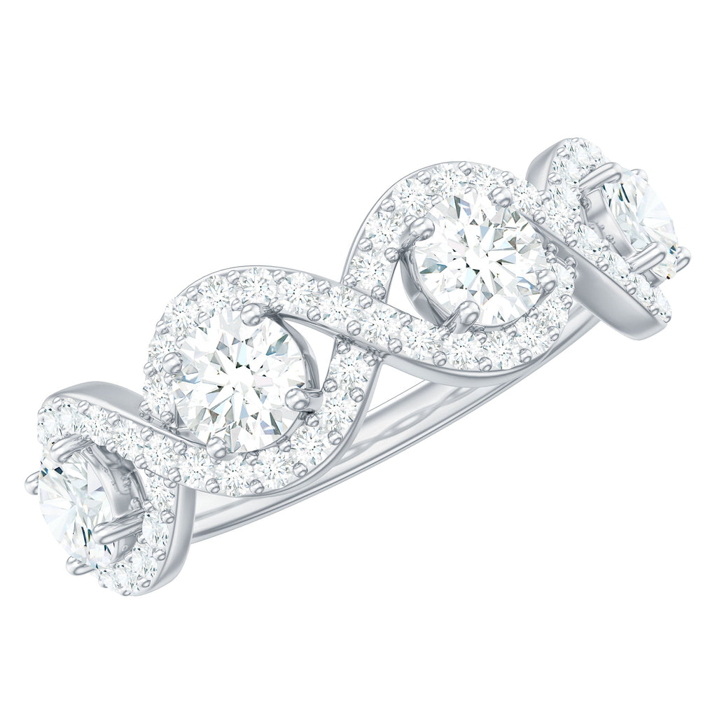 Round Moissanite Infinity Wedding Band Ring