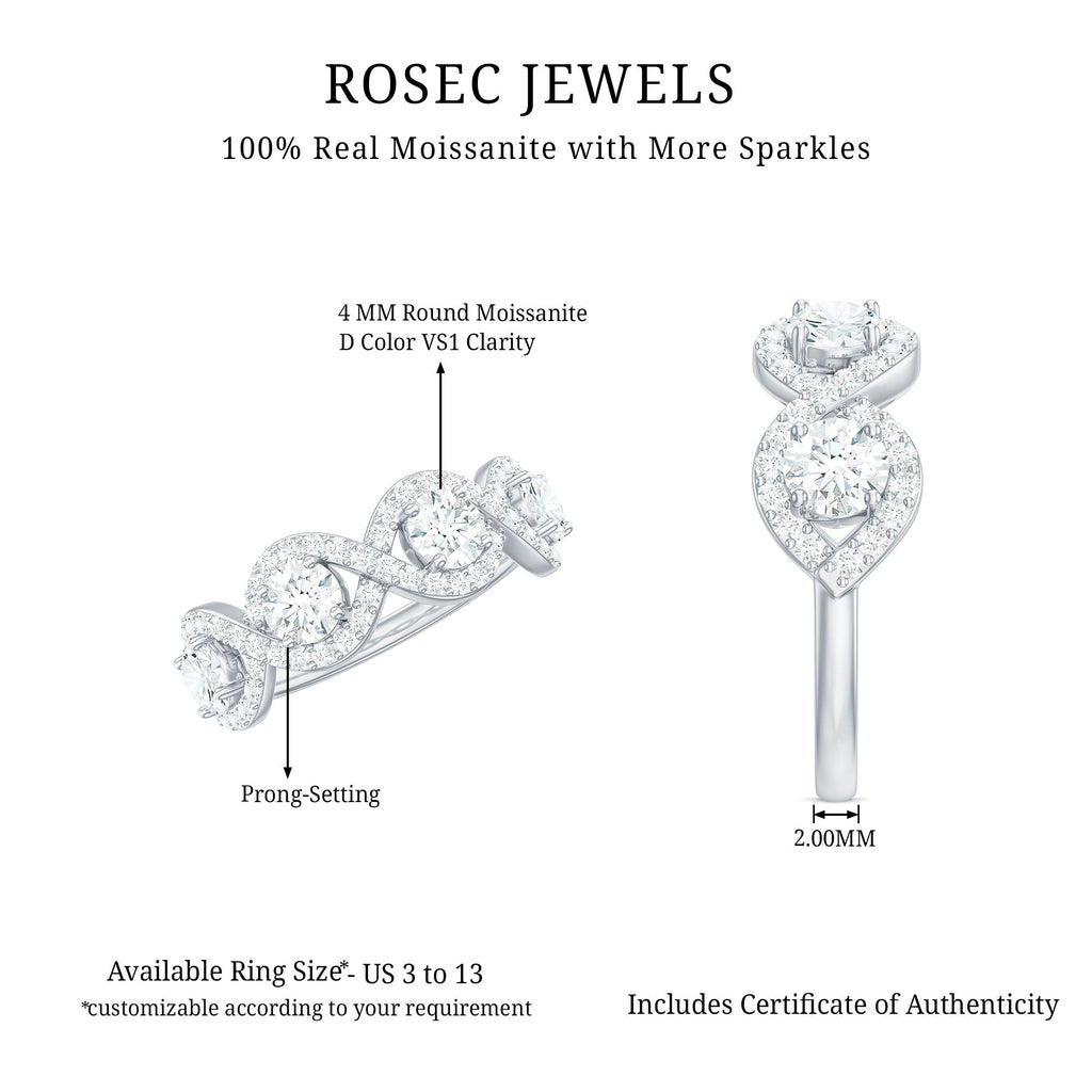 Round Moissanite Infinity Wedding Band Ring