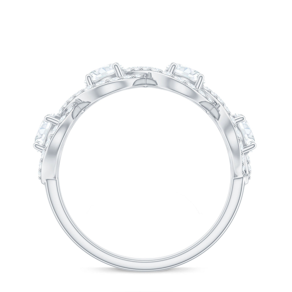 Round Moissanite Infinity Wedding Band Ring