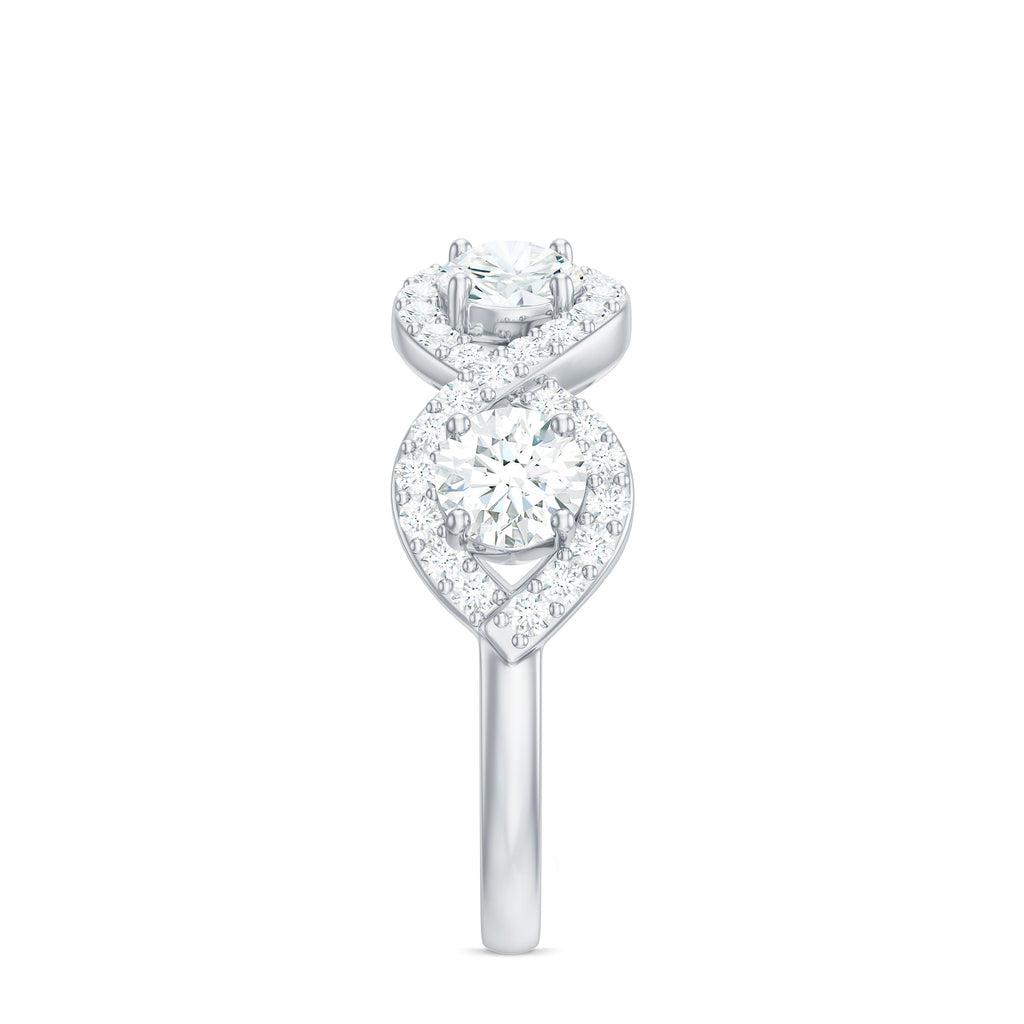 Round Moissanite Infinity Wedding Band Ring