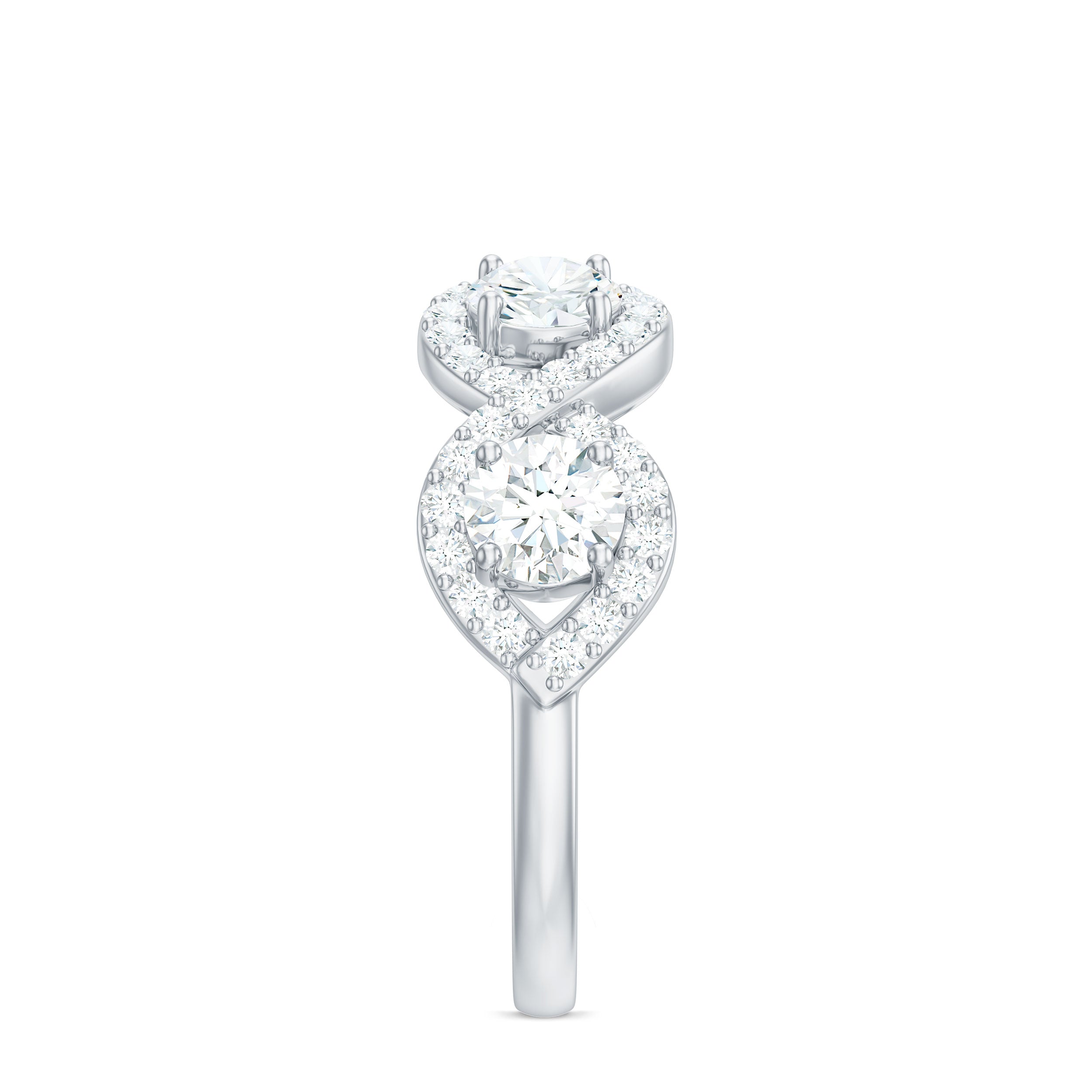 Round Moissanite Infinity Wedding Band Ring