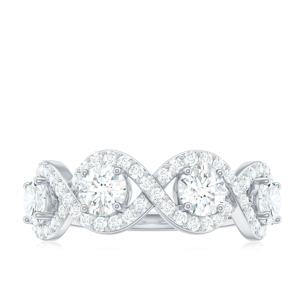 Round Moissanite Infinity Wedding Band Ring