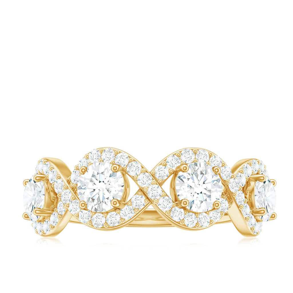 Round Moissanite Infinity Wedding Band Ring