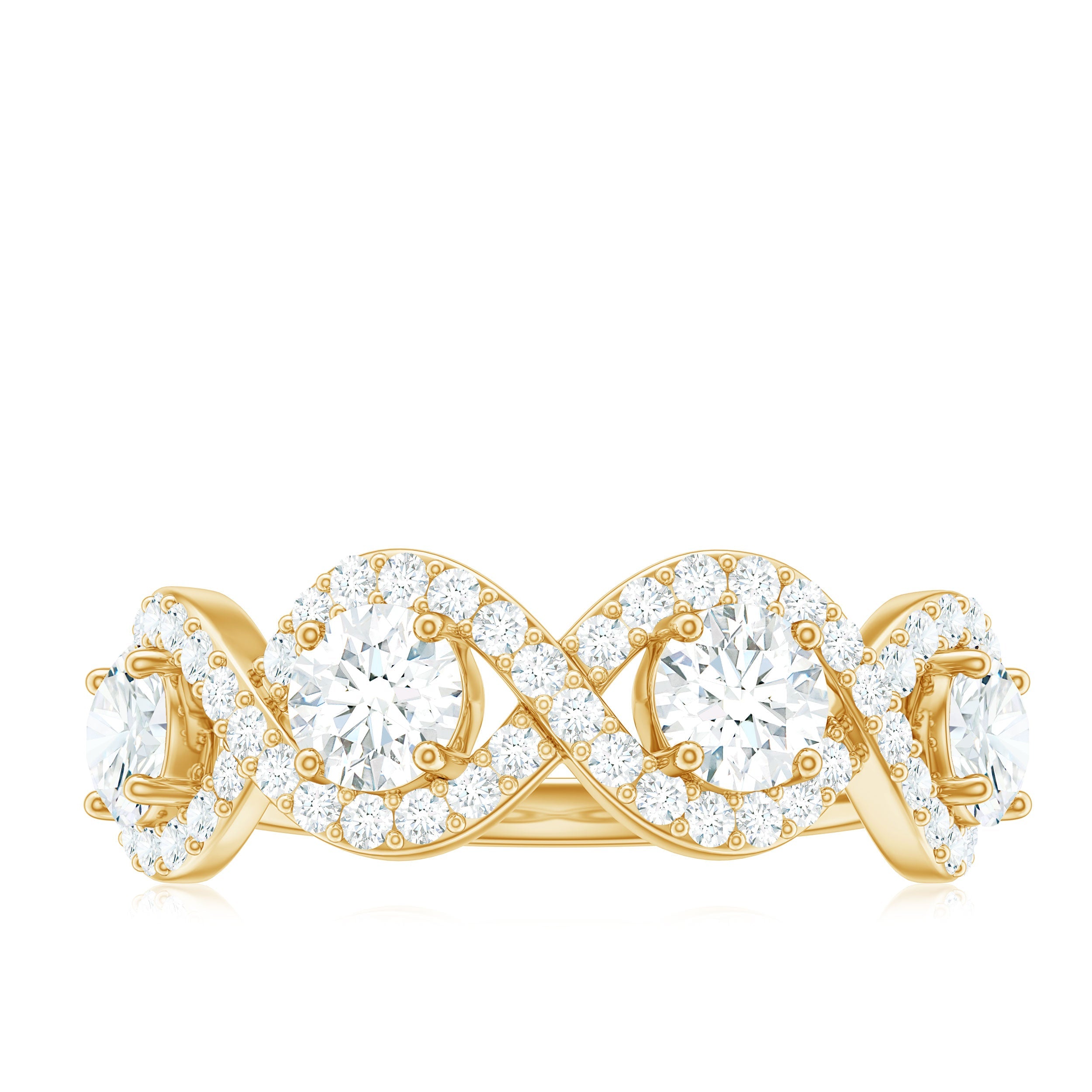Round Moissanite Infinity Wedding Band Ring
