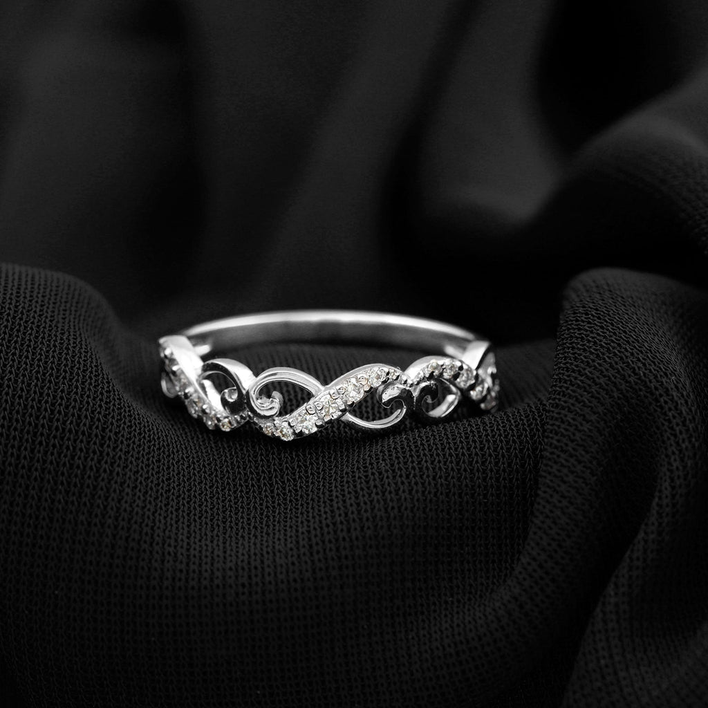 Vintage Inspired Moissanite Infinity Wedding Band Ring
