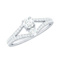 3/4 CT Zircon Two Stone Engagement Ring with Split Shank
