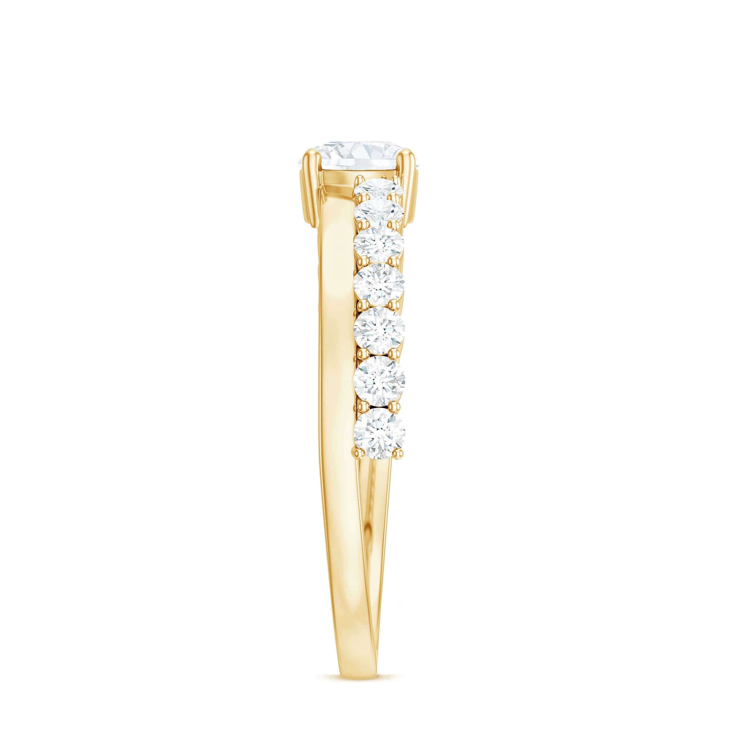 1 CT Round Cut Cubic Zirconia Promise Ring in Prong Setting