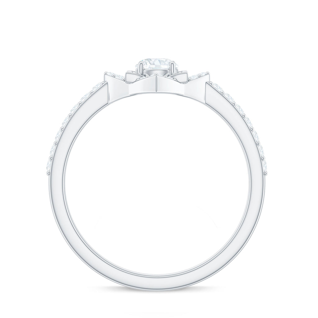 Certified Moissanite Floral Engagement Ring For Her