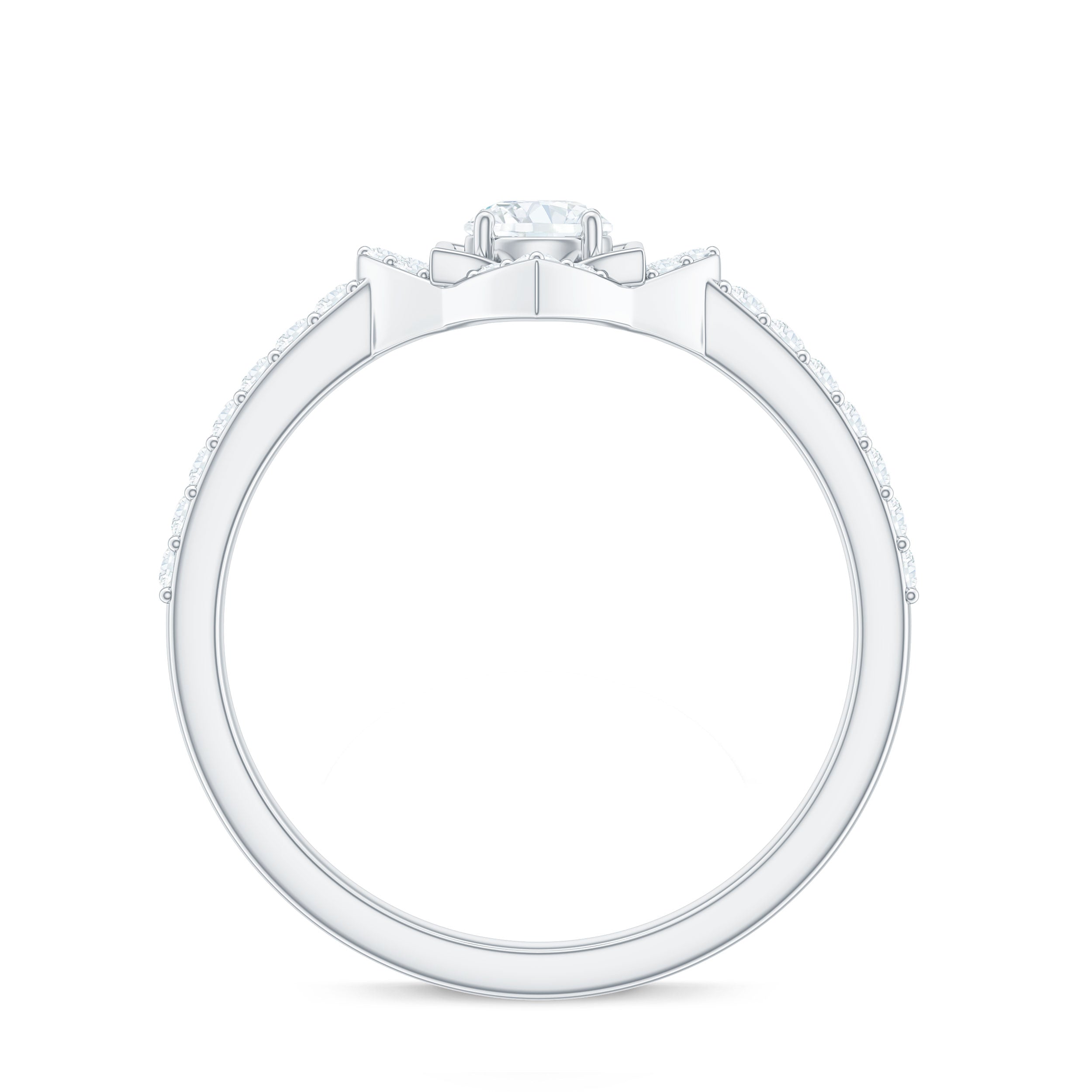 Certified Moissanite Floral Engagement Ring For Her