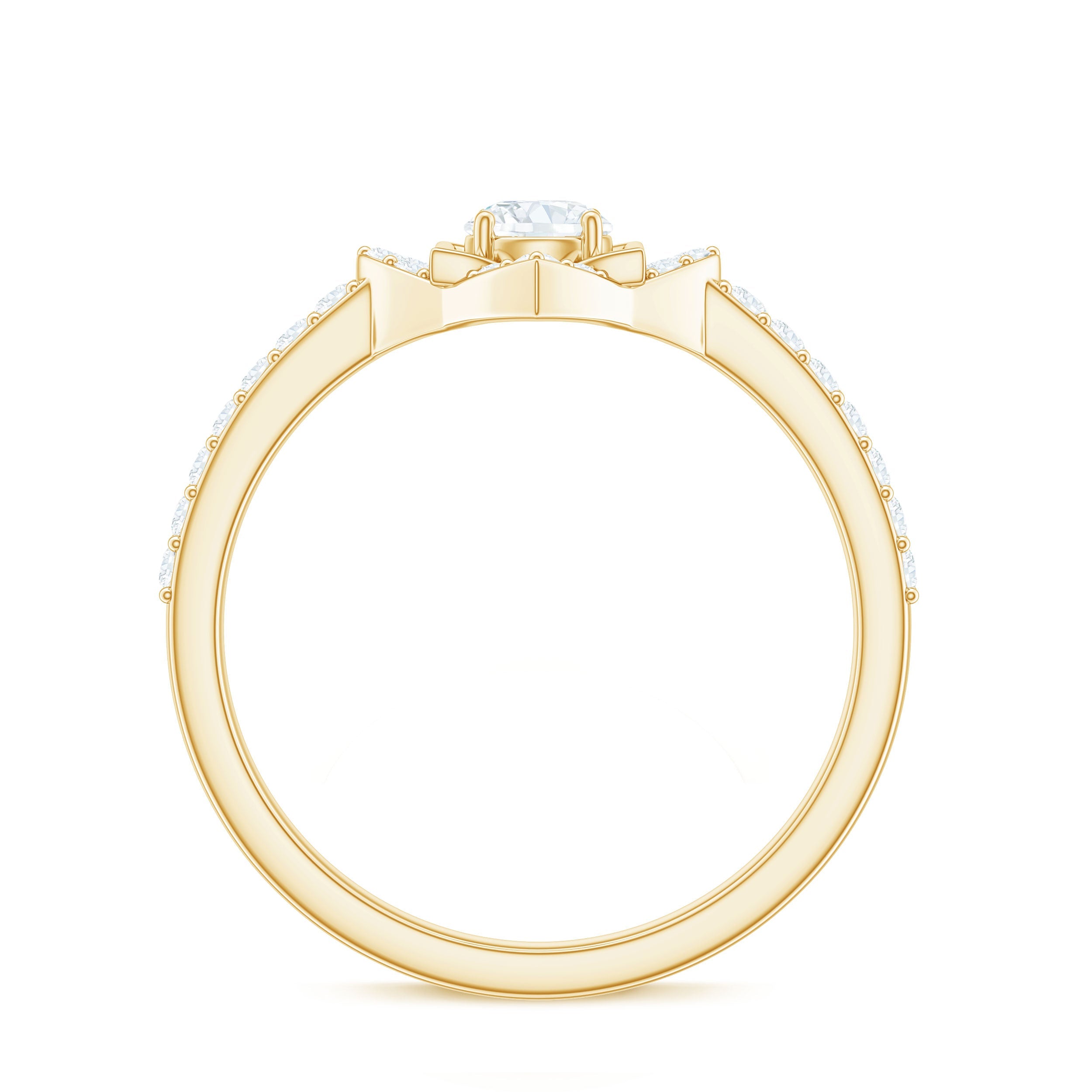 Certified Moissanite Floral Engagement Ring For Her