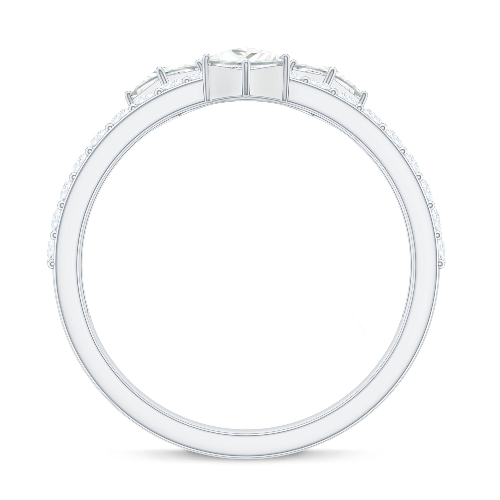 1.50 CT Designer Zircon Band Ring in Prong Setting