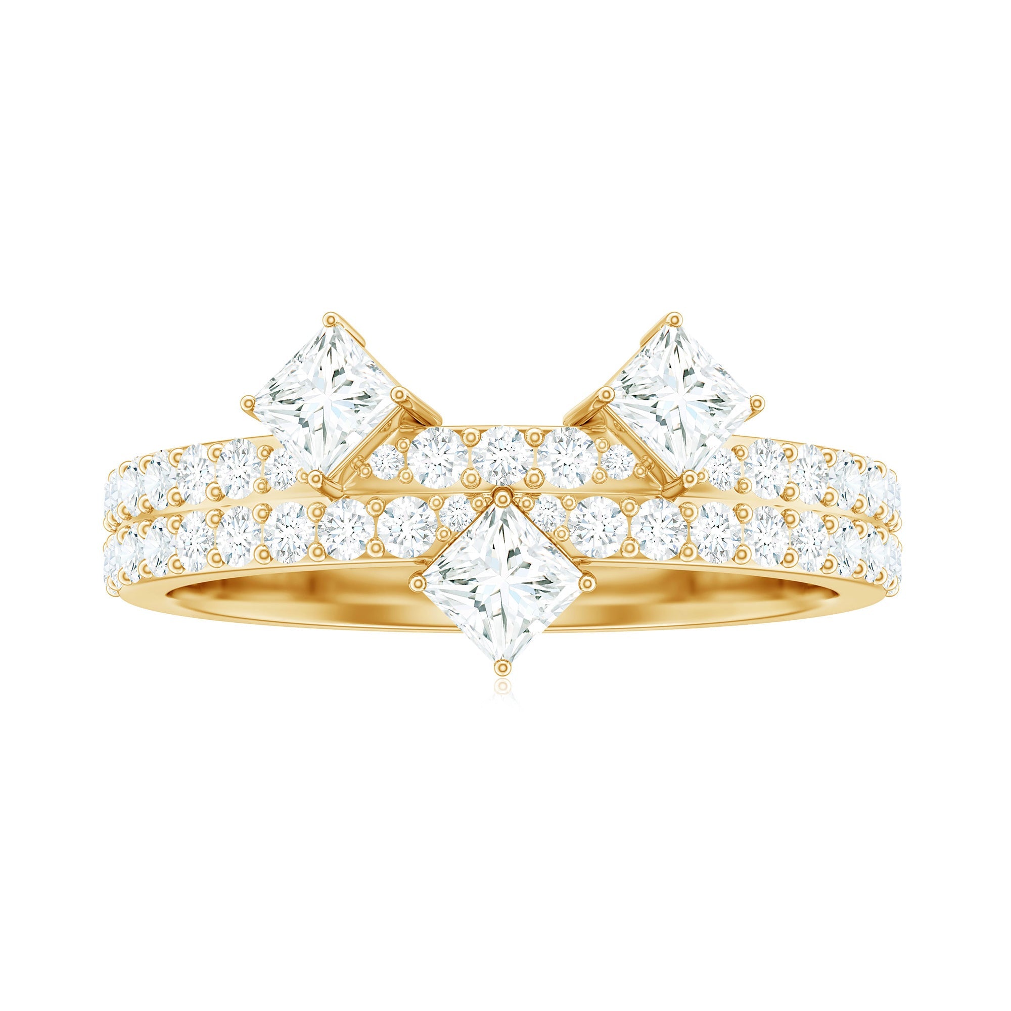 1.50 CT Designer Zircon Band Ring in Prong Setting