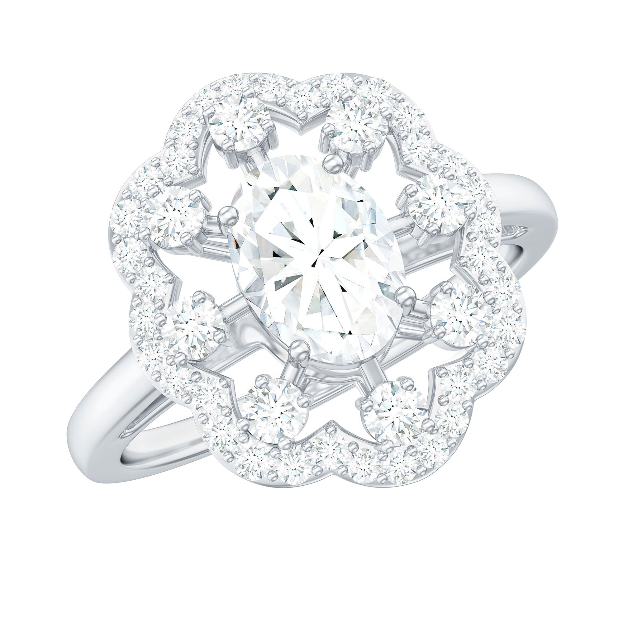 2.25 CT Cubic Zirconia Vintage Engagement Ring in Gold