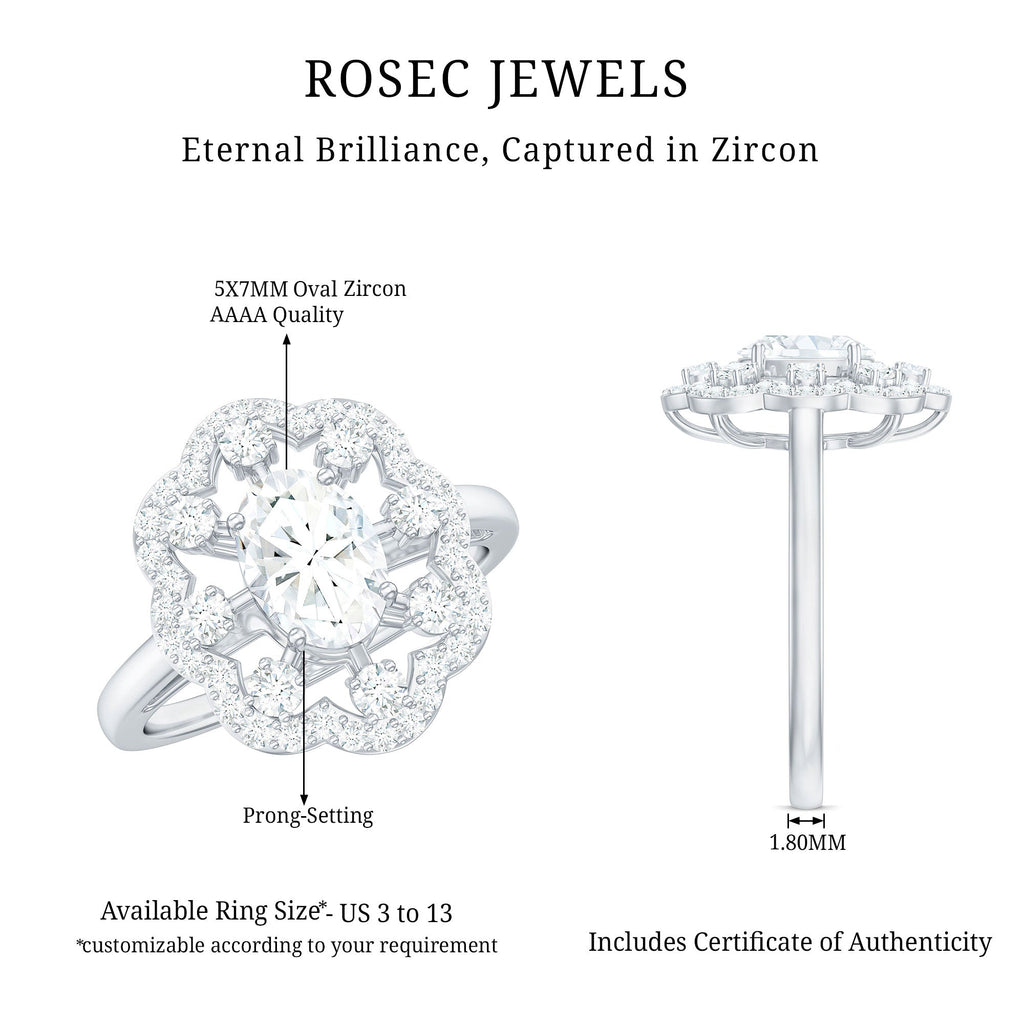 2.25 CT Cubic Zirconia Vintage Engagement Ring in Gold