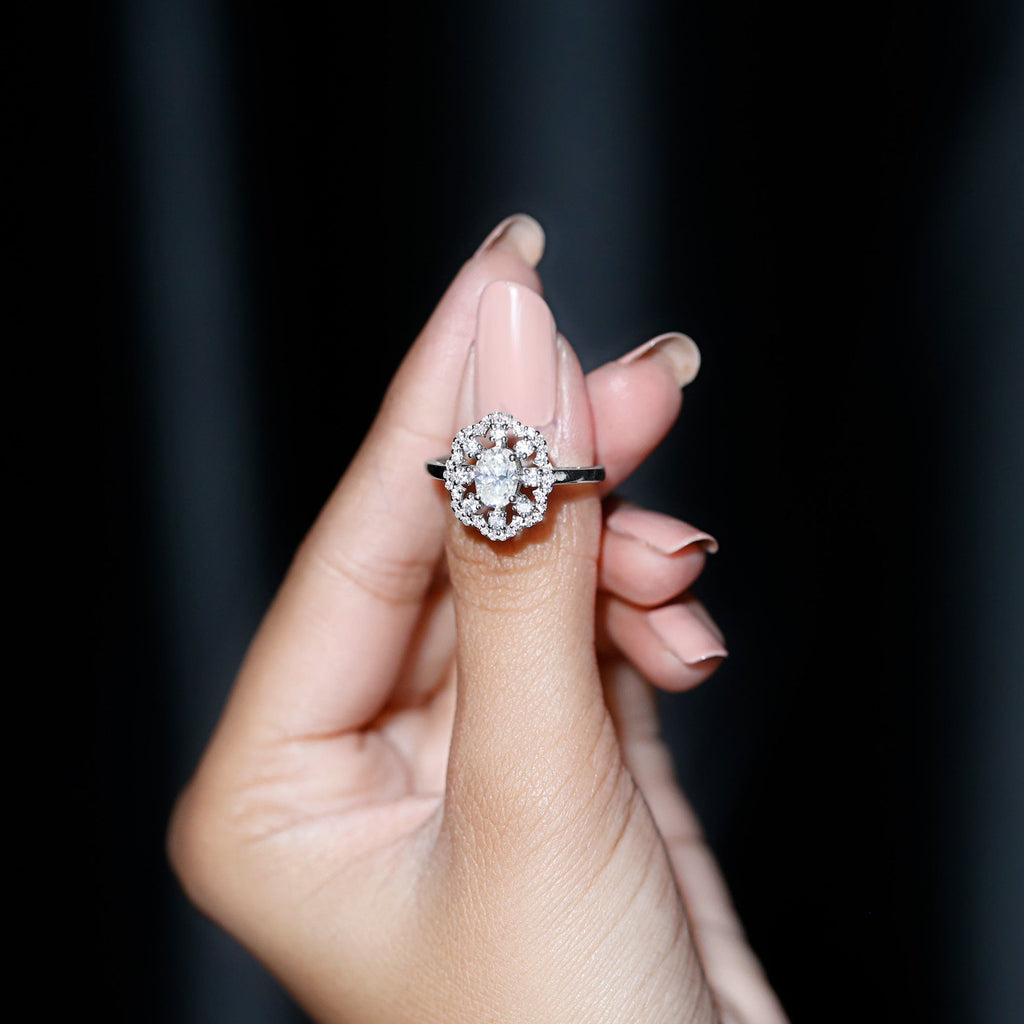 2.25 CT Cubic Zirconia Vintage Engagement Ring in Gold
