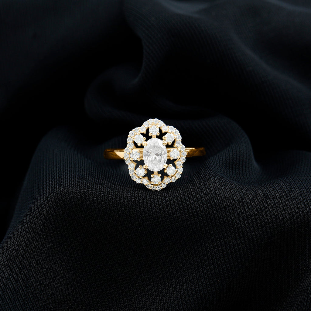 2.25 CT Cubic Zirconia Vintage Engagement Ring in Gold
