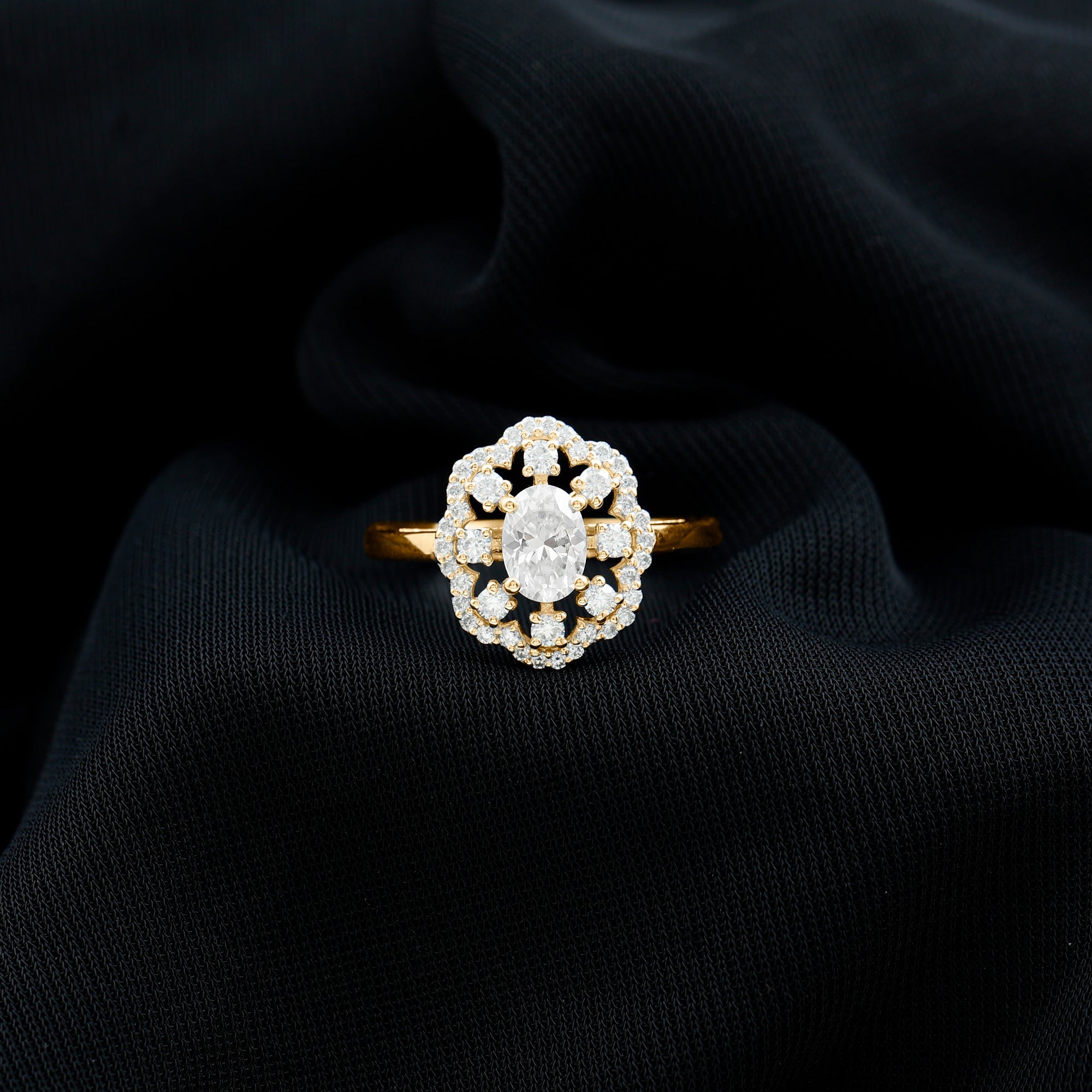 2.25 CT Cubic Zirconia Vintage Engagement Ring in Gold