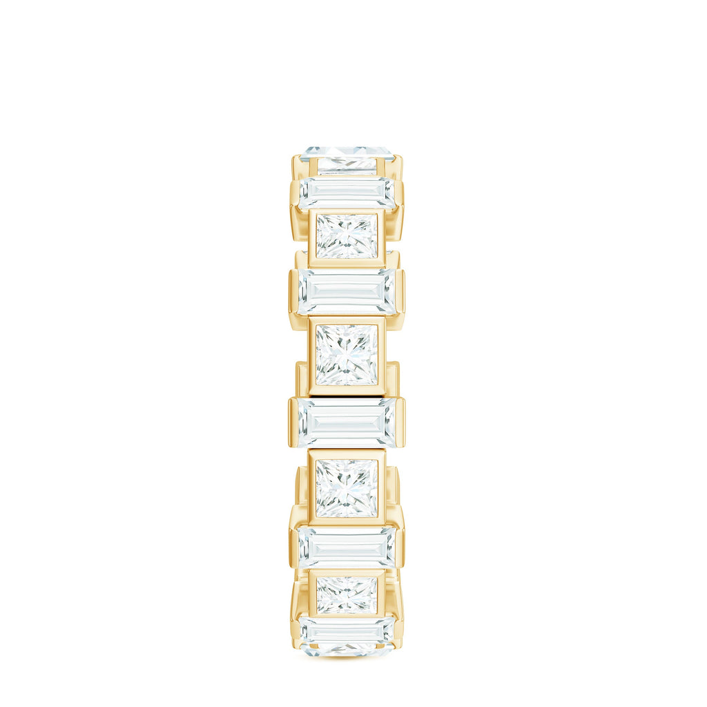 Princess and Baguette Cut Zircon Alternate Eternity Ring