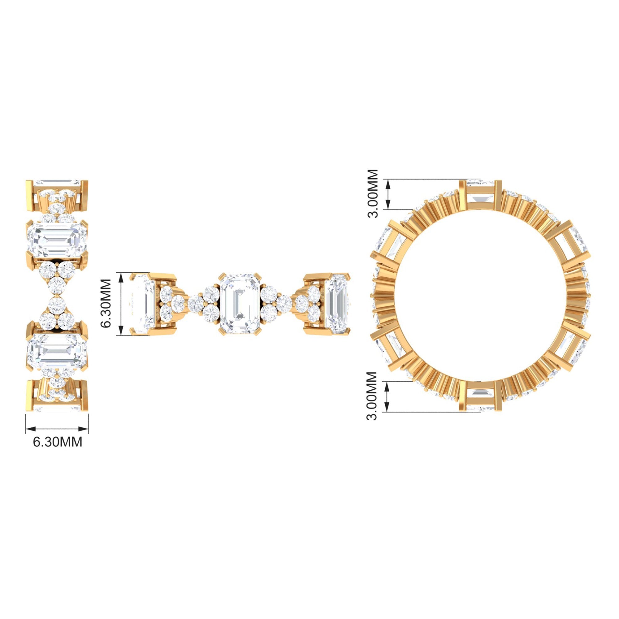 7 CT Designer Zircon Eternity Ring in Prong Setting