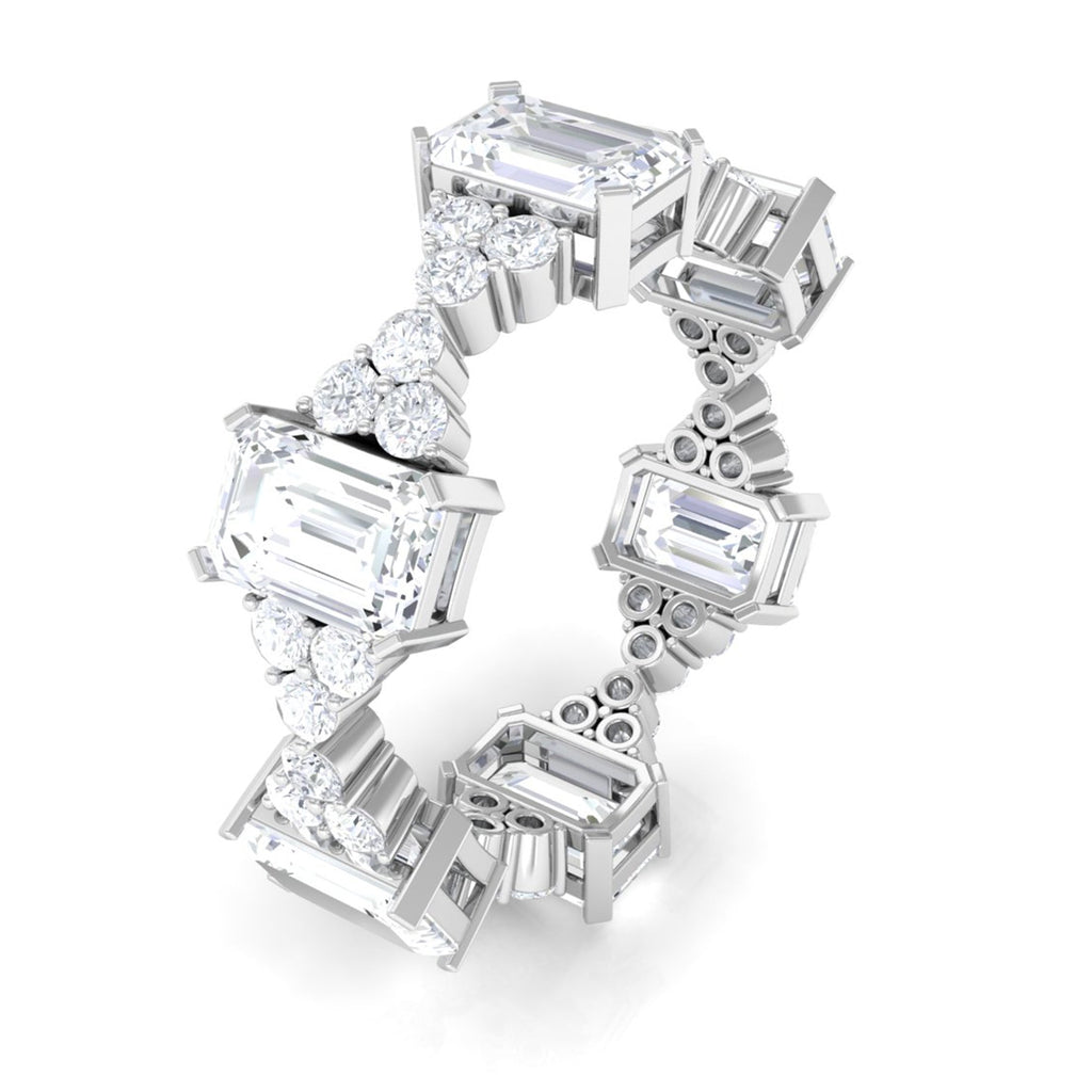 7 CT Designer Zircon Eternity Ring in Prong Setting