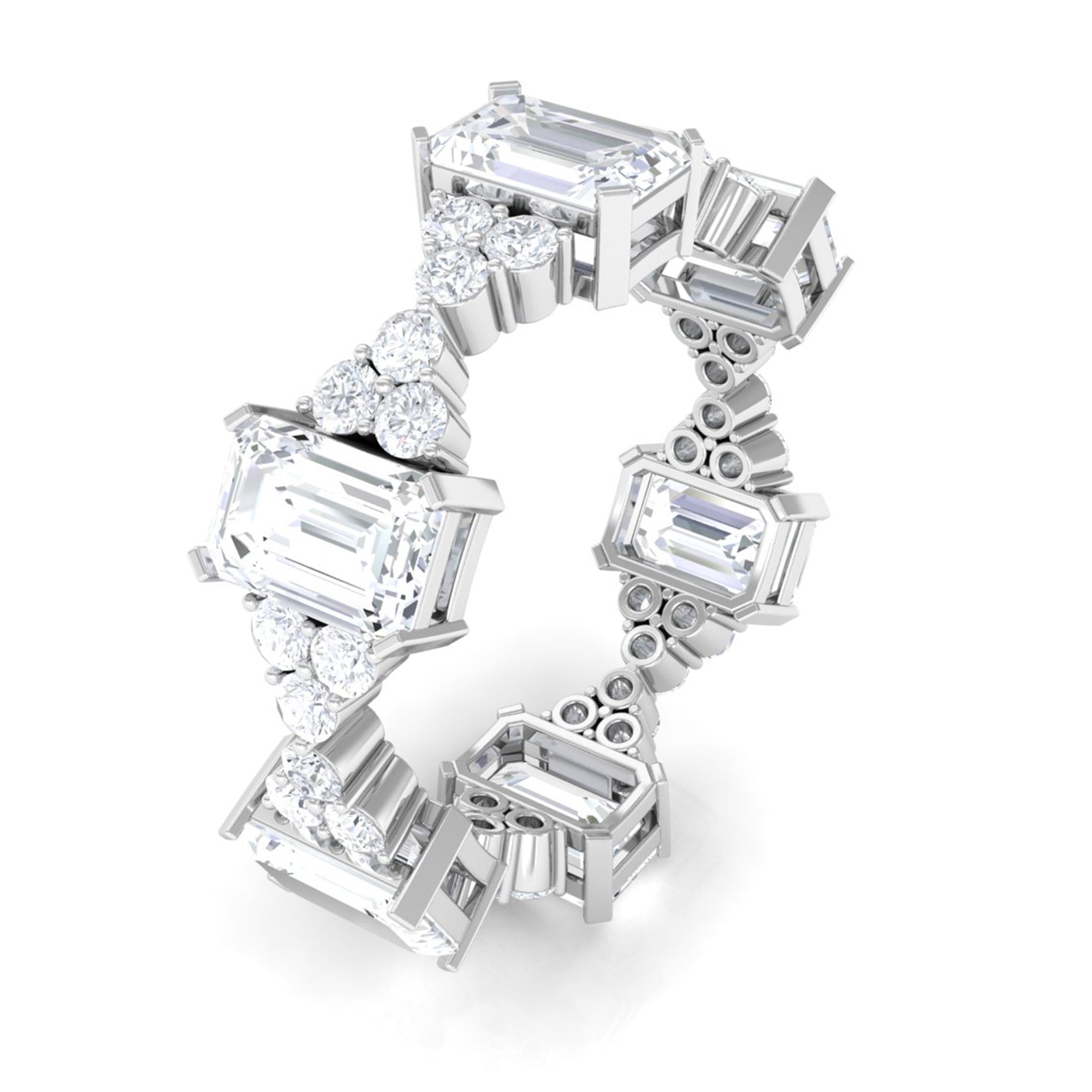 7 CT Designer Zircon Eternity Ring in Prong Setting