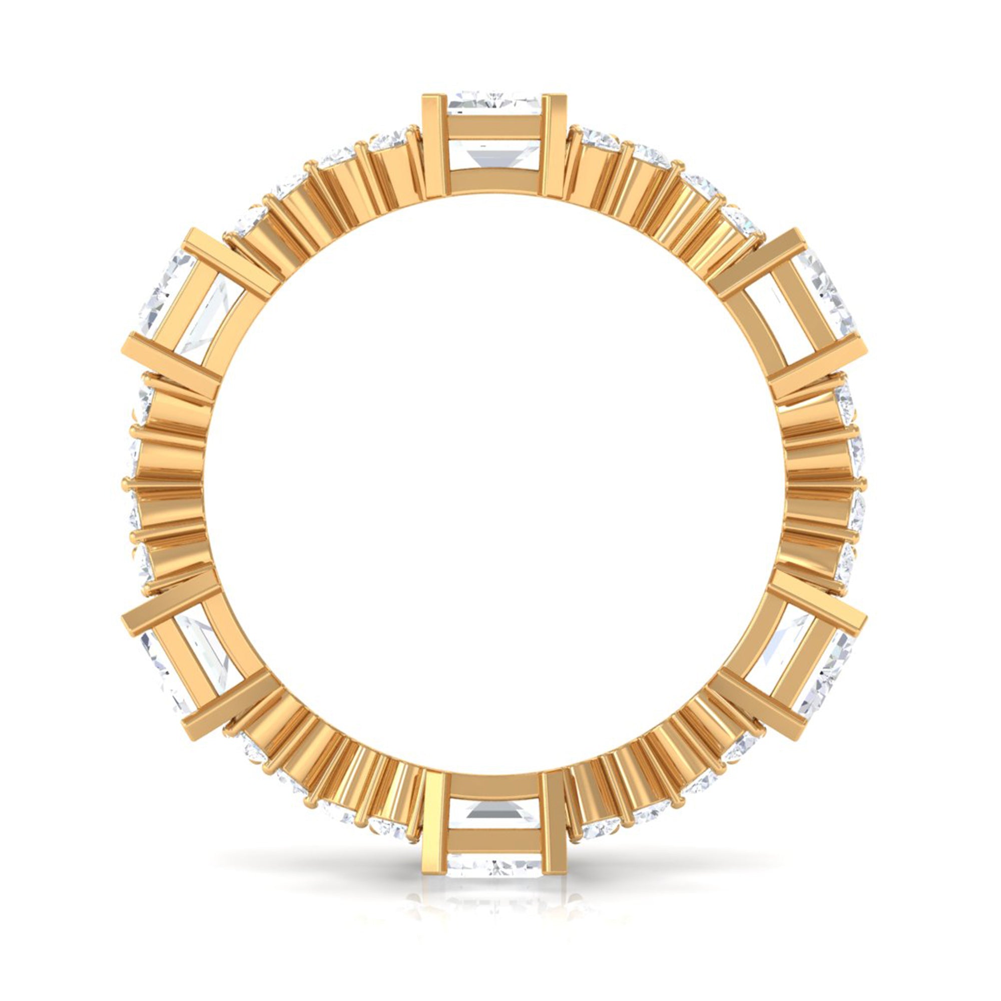 7 CT Designer Zircon Eternity Ring in Prong Setting