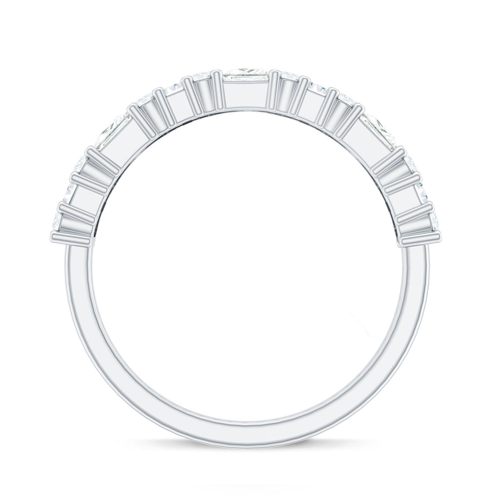 Certified Moissanite Half Eternity Wedding Band for Women
