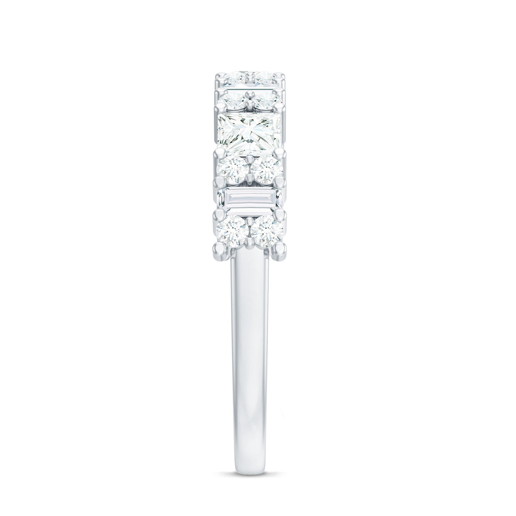 Certified Moissanite Half Eternity Wedding Band for Women