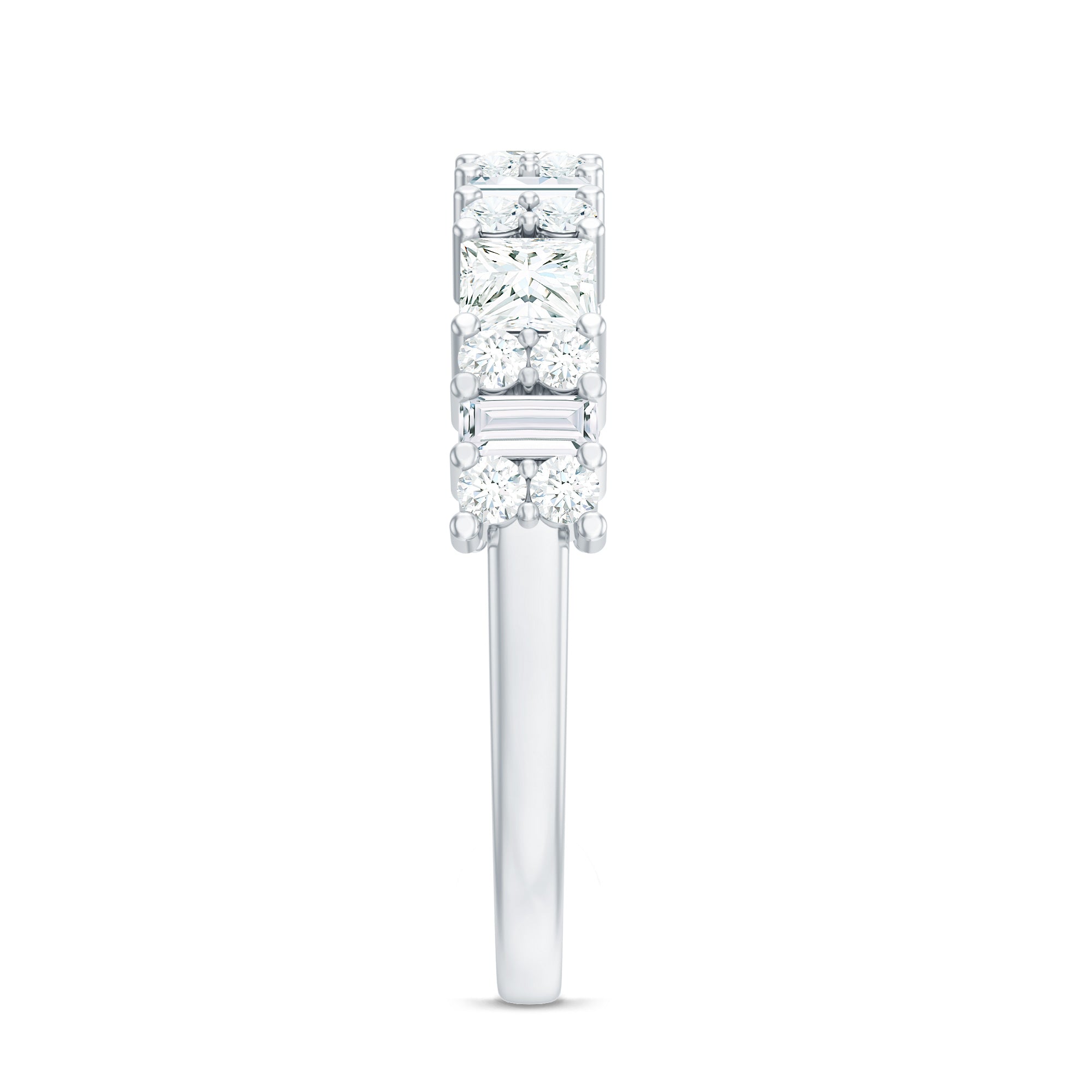 Certified Moissanite Half Eternity Wedding Band for Women