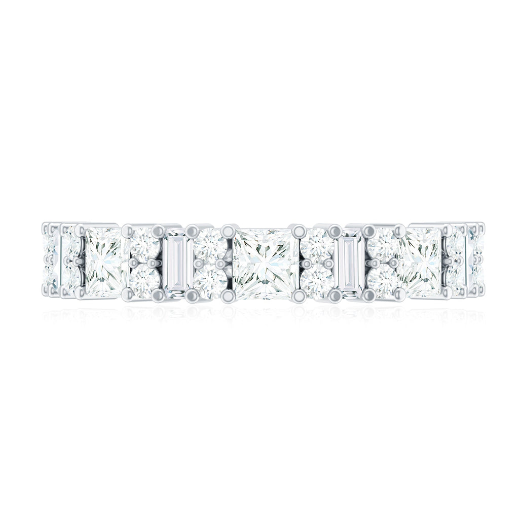 Certified Moissanite Half Eternity Wedding Band for Women