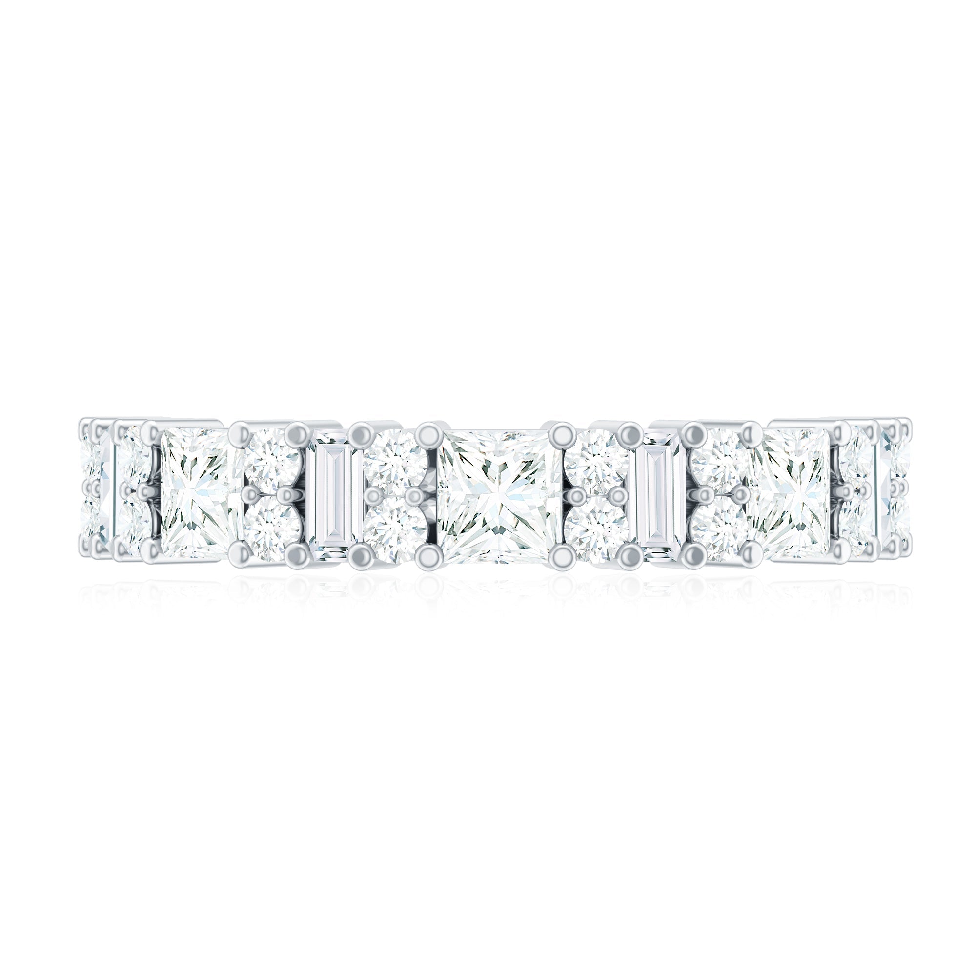 Certified Moissanite Half Eternity Wedding Band for Women