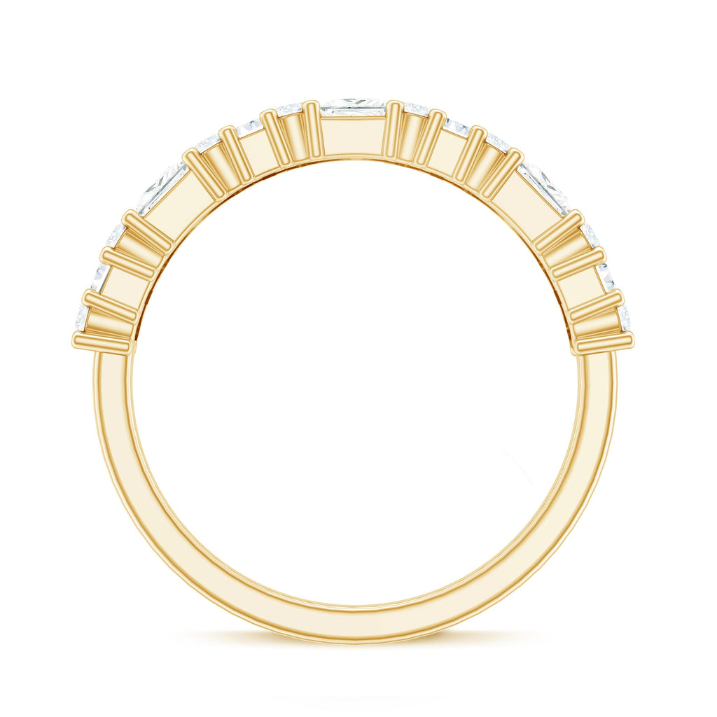 Certified Moissanite Half Eternity Wedding Band for Women