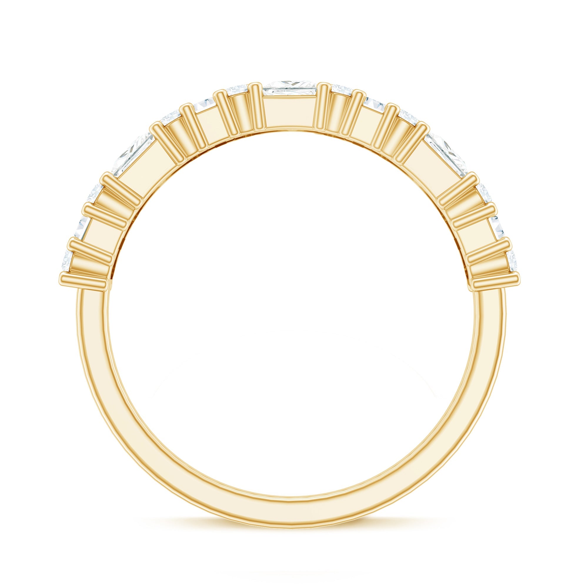 Certified Moissanite Half Eternity Wedding Band for Women