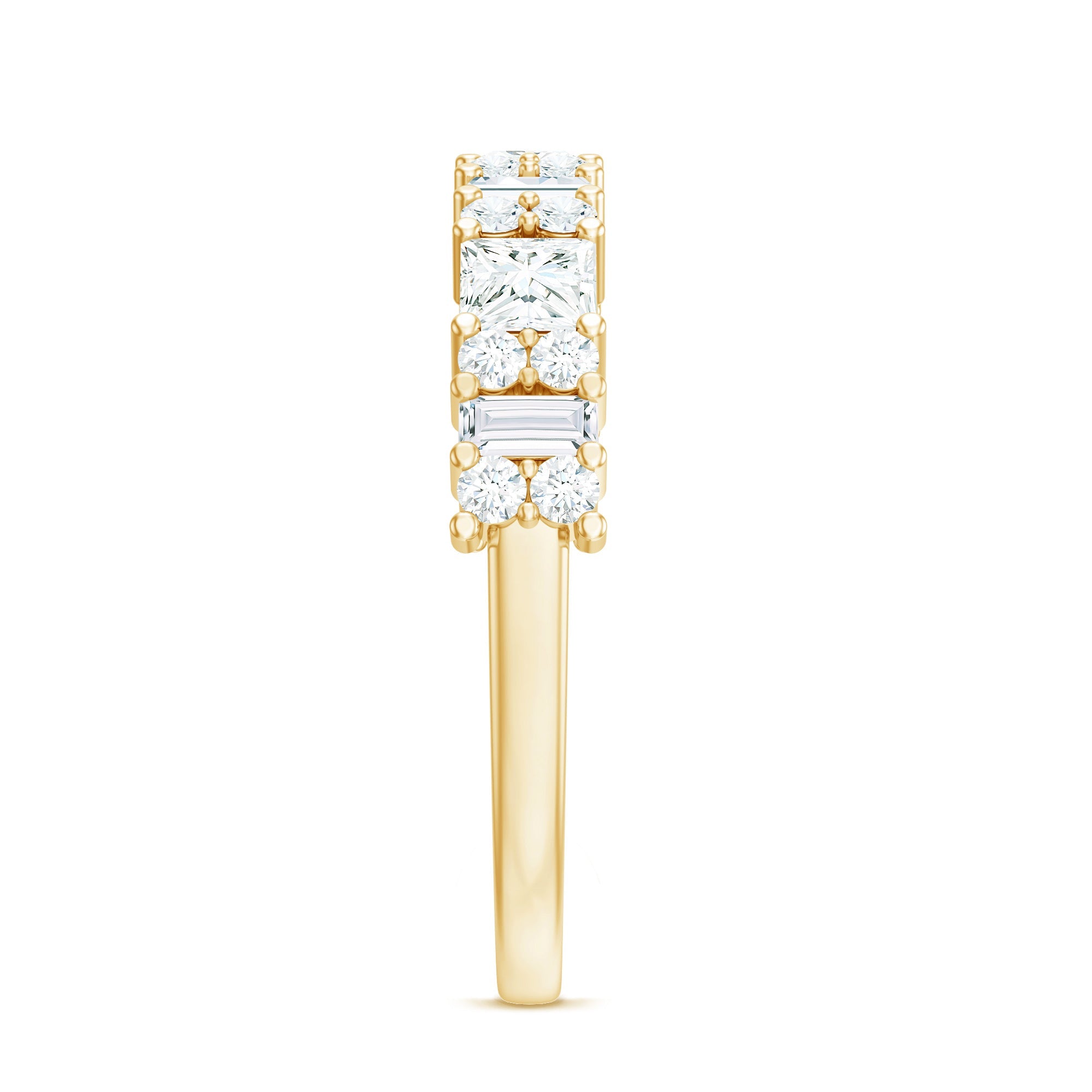 Certified Moissanite Half Eternity Wedding Band for Women