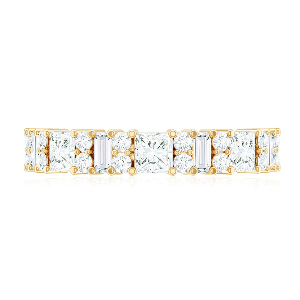 Certified Moissanite Half Eternity Wedding Band for Women