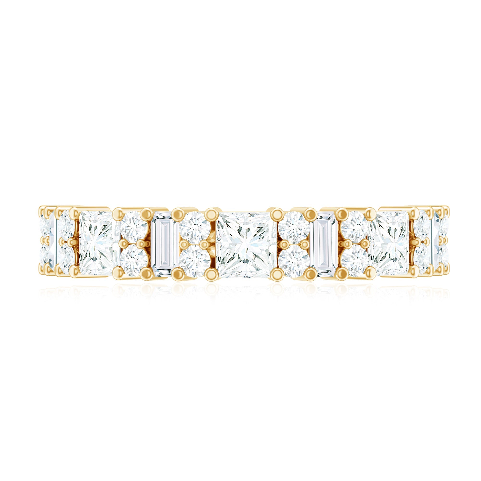 Certified Moissanite Half Eternity Wedding Band for Women