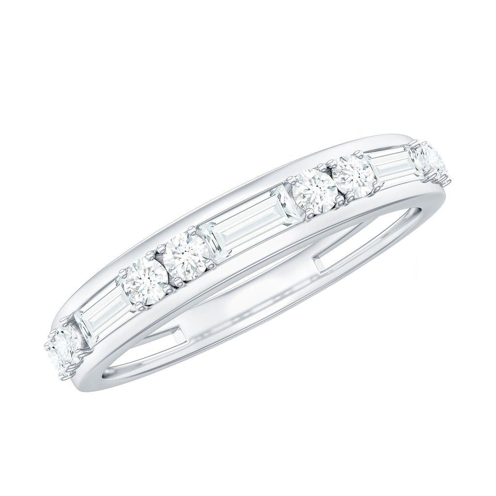 1 CT Minimal Simulated Diamond Half Eternity Band Ring in Gold