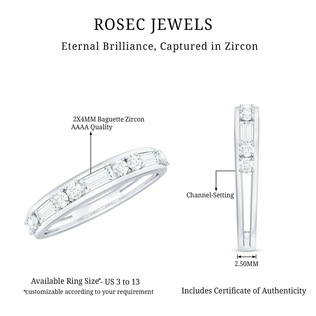 1 CT Minimal Simulated Diamond Half Eternity Band Ring in Gold