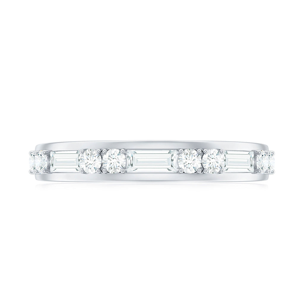 1 CT Minimal Simulated Diamond Half Eternity Band Ring in Gold