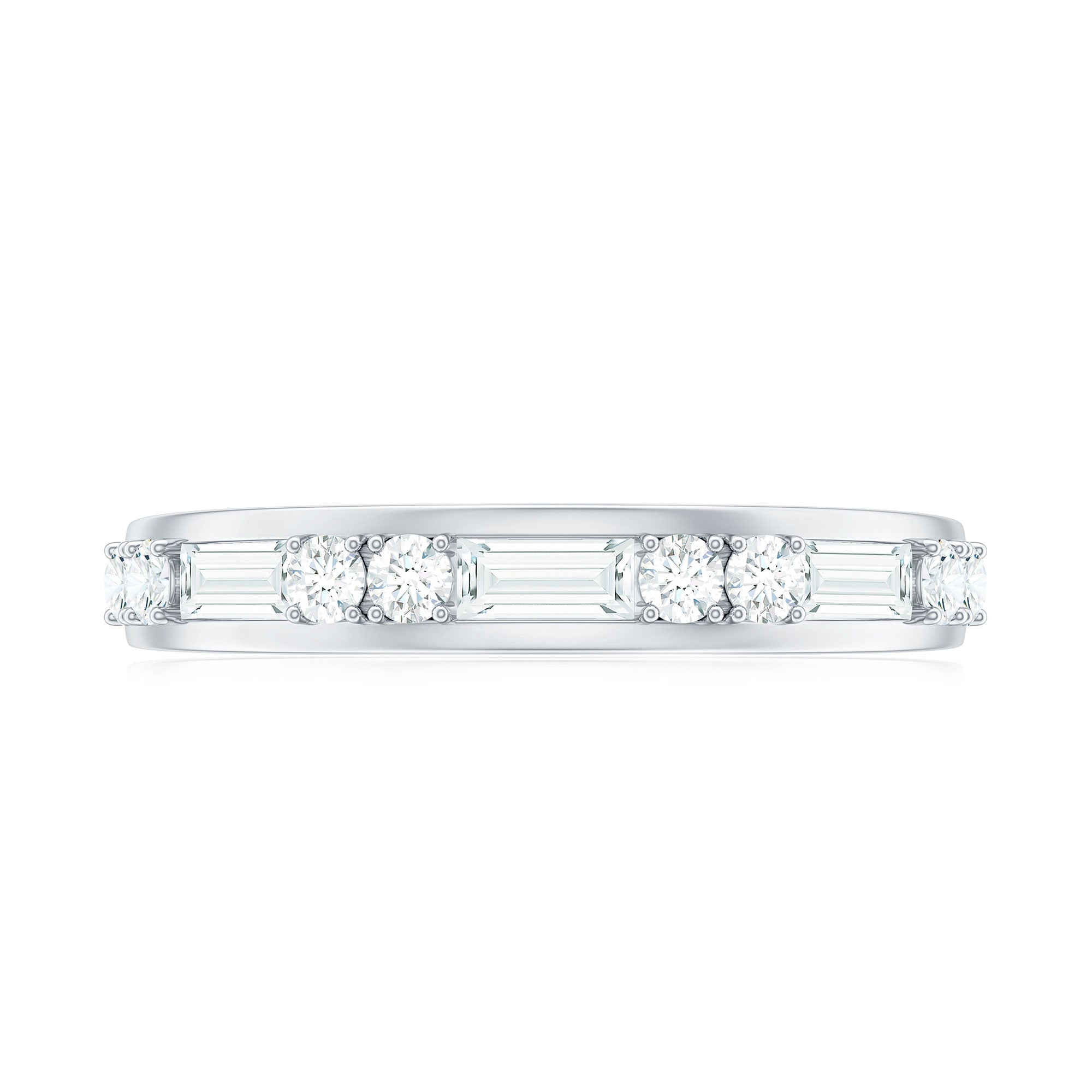 1 CT Minimal Simulated Diamond Half Eternity Band Ring in Gold