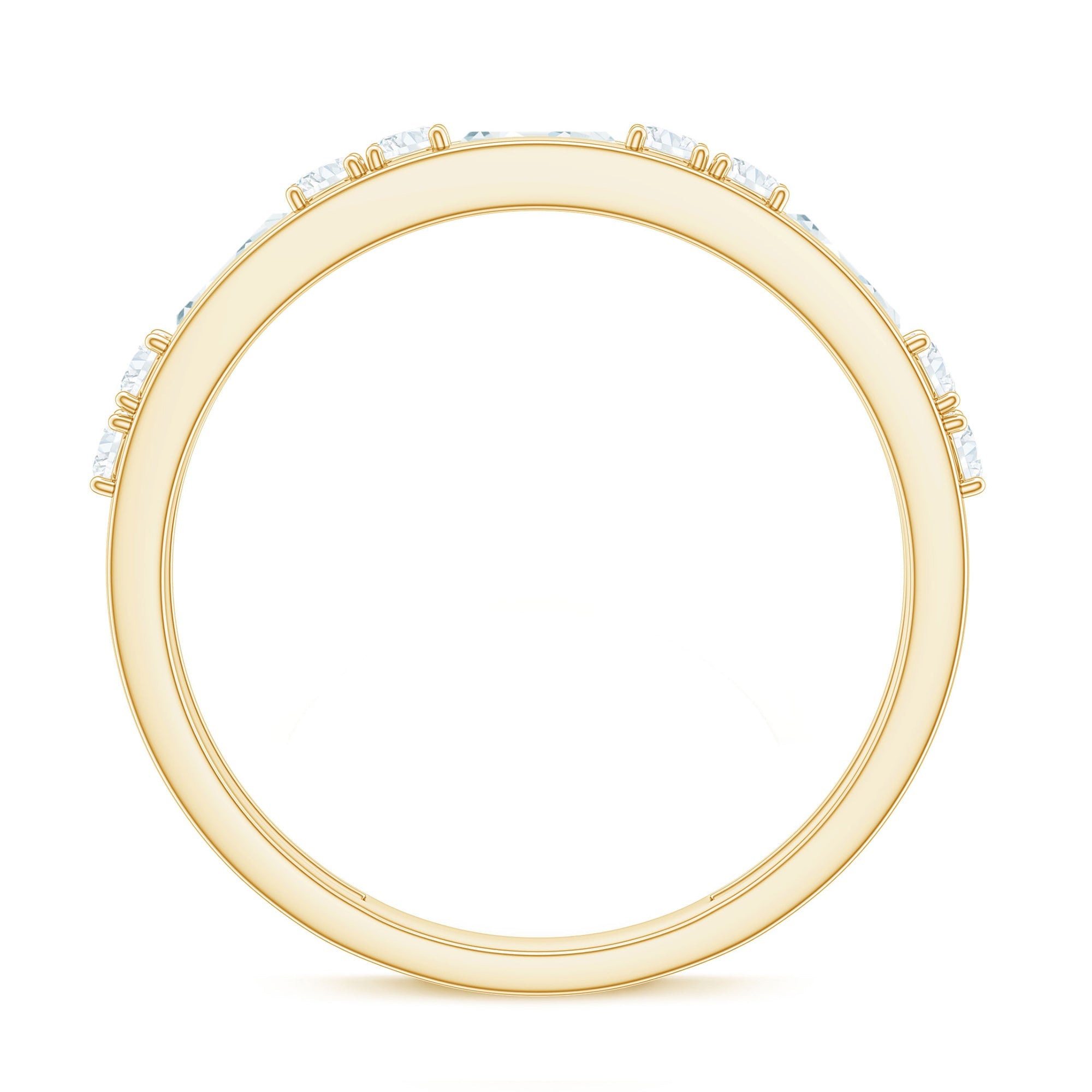 1 CT Minimal Simulated Diamond Half Eternity Band Ring in Gold
