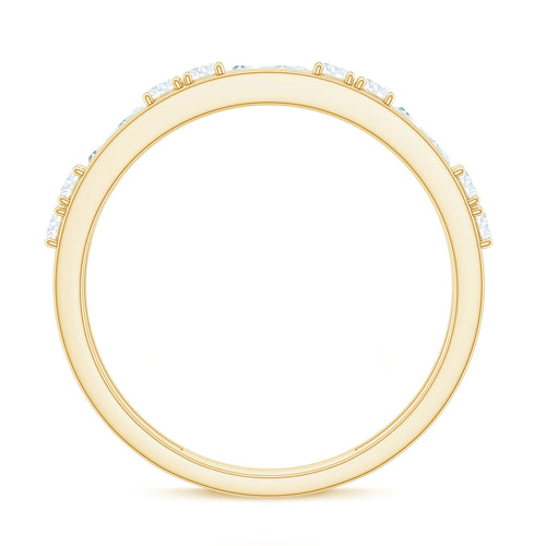 1 CT Minimal Simulated Diamond Half Eternity Band Ring in Gold