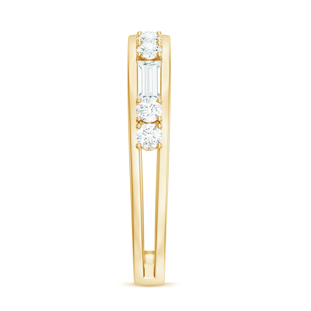 1 CT Minimal Simulated Diamond Half Eternity Band Ring in Gold