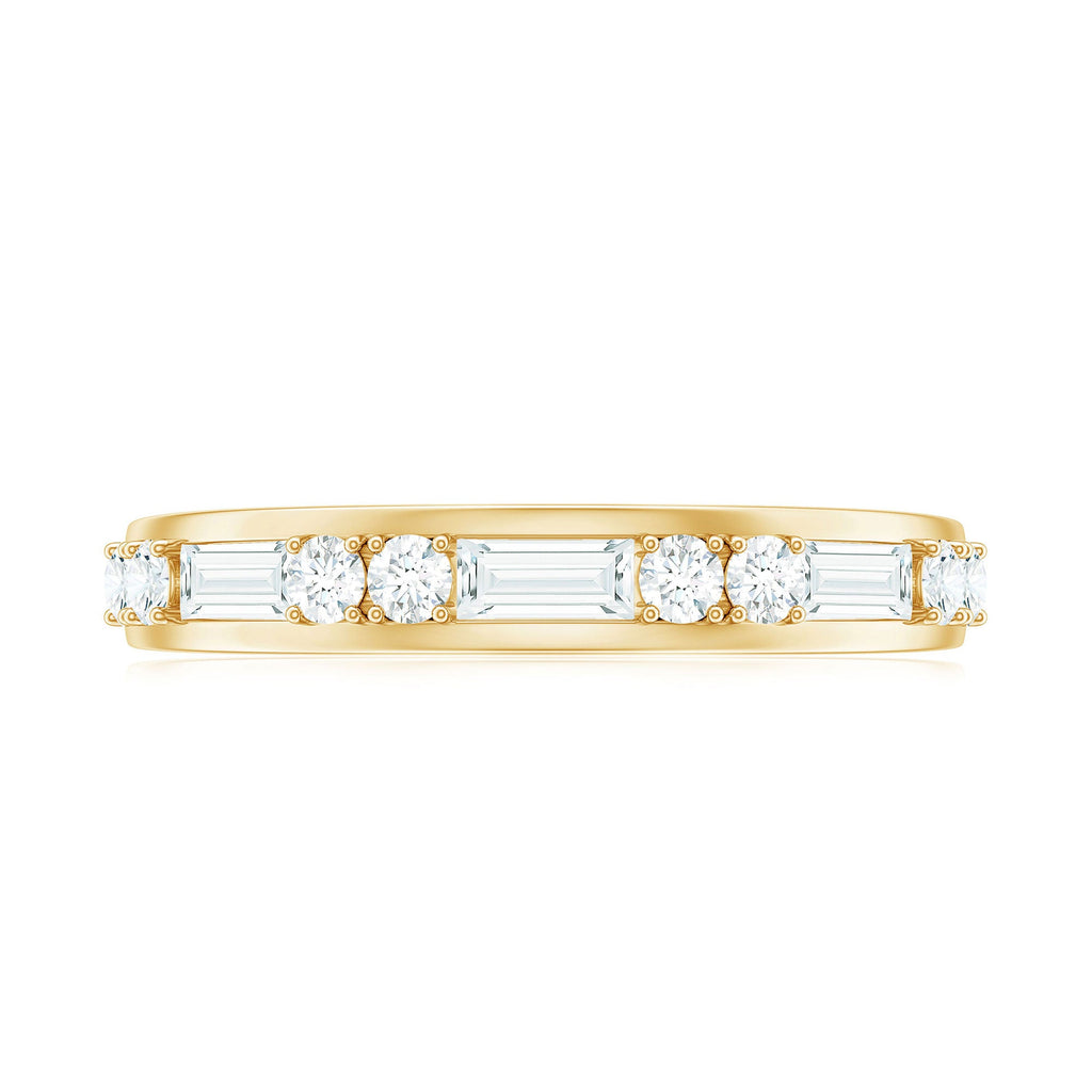 1 CT Minimal Simulated Diamond Half Eternity Band Ring in Gold