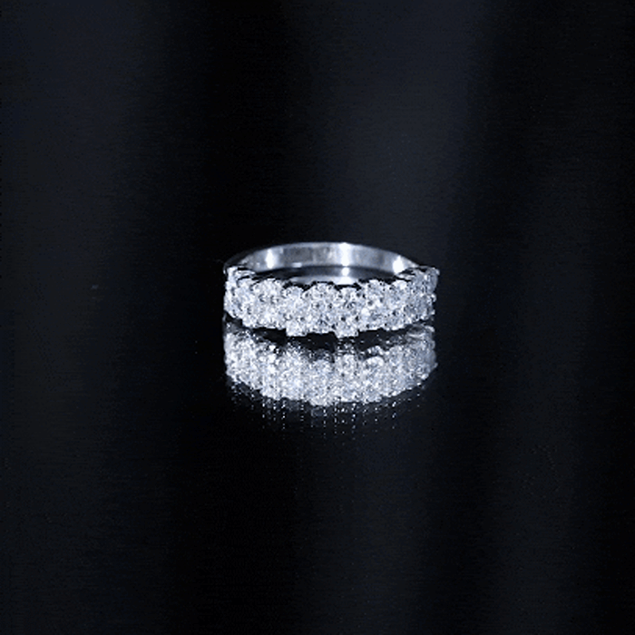 1.75 CT Cluster Moissanite Half Eternity Wedding Band in Gold