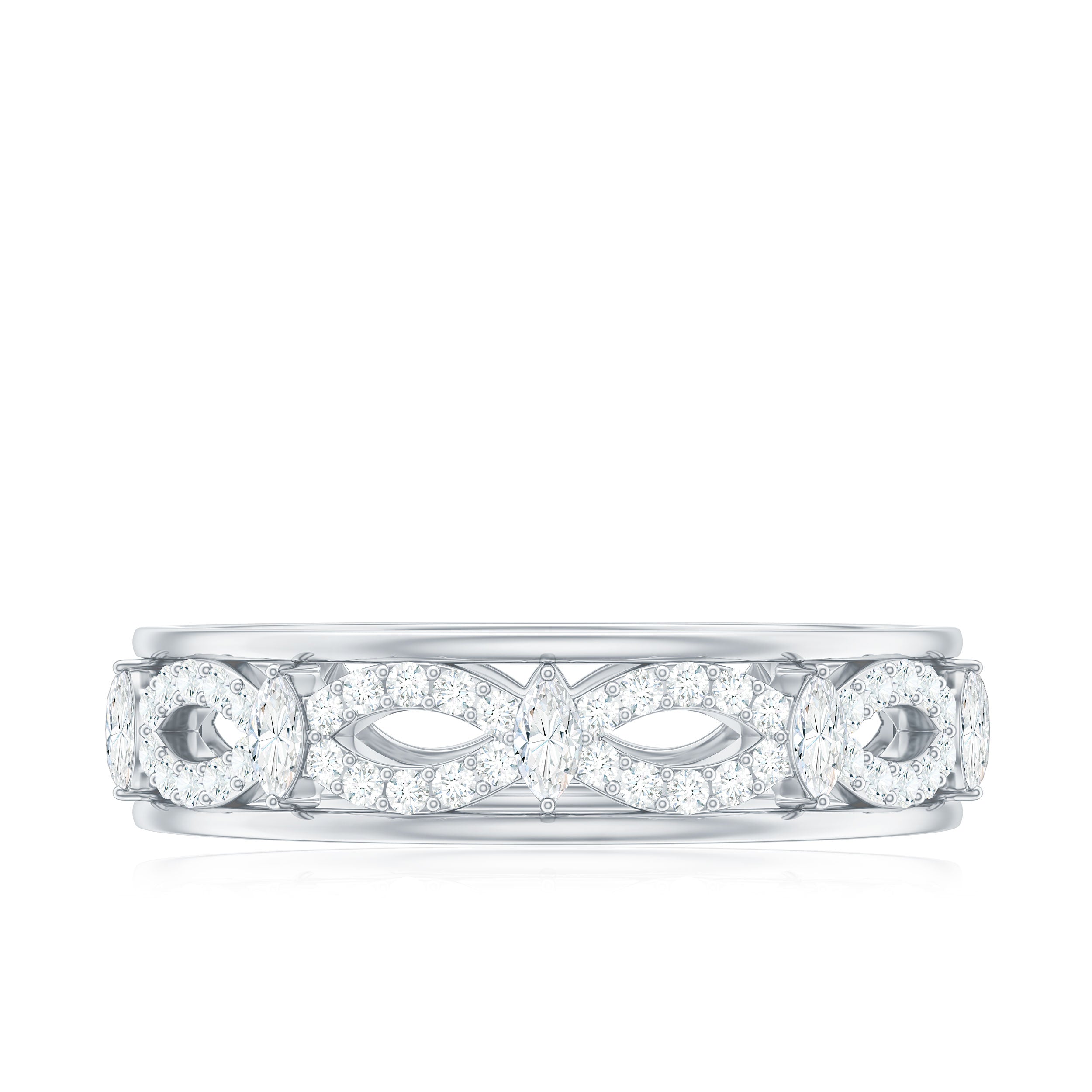 1/2 CT Simulated Diamond Infinity Band Ring in Gold