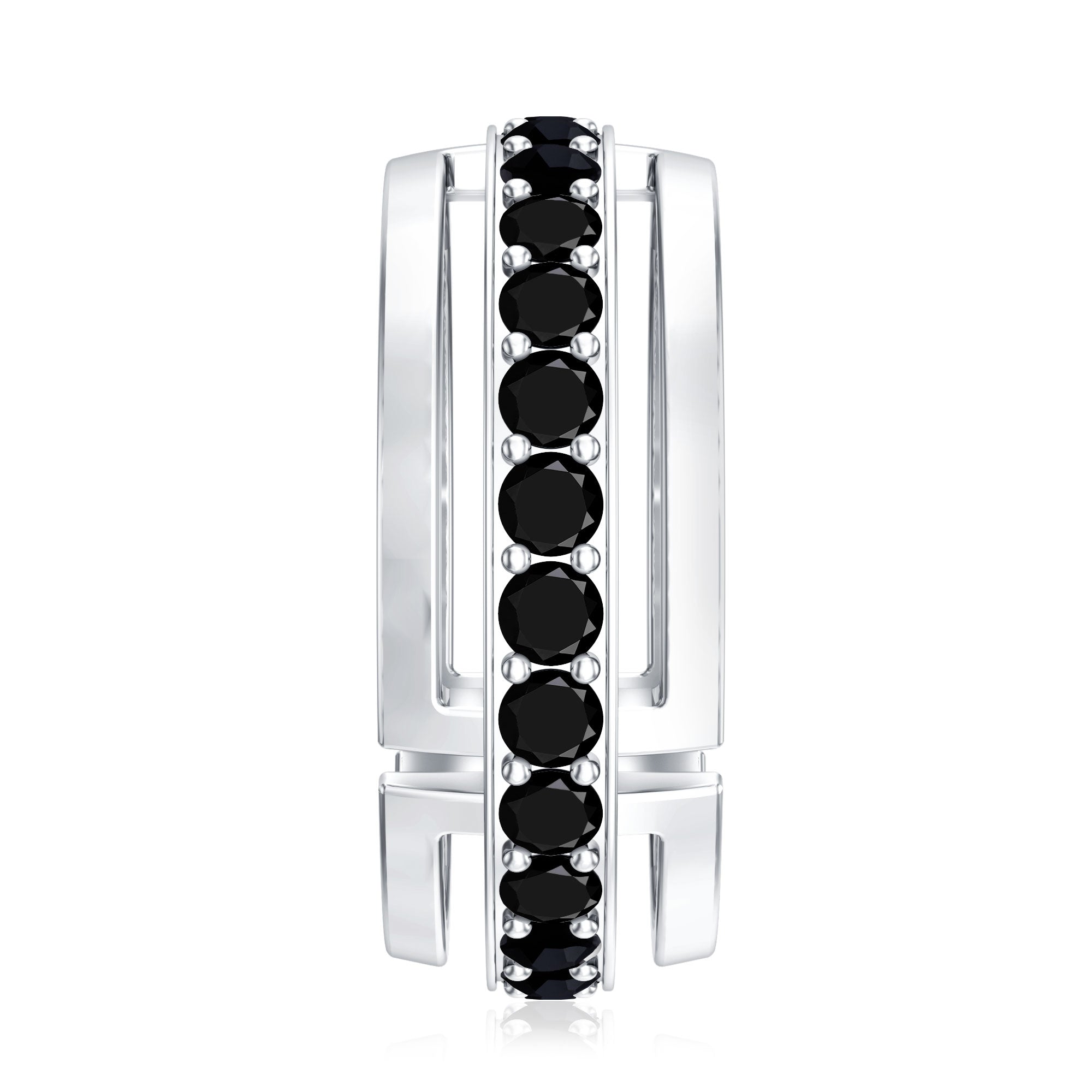 Certified Lab Created Black Diamond and Gold Eternity Band Ring