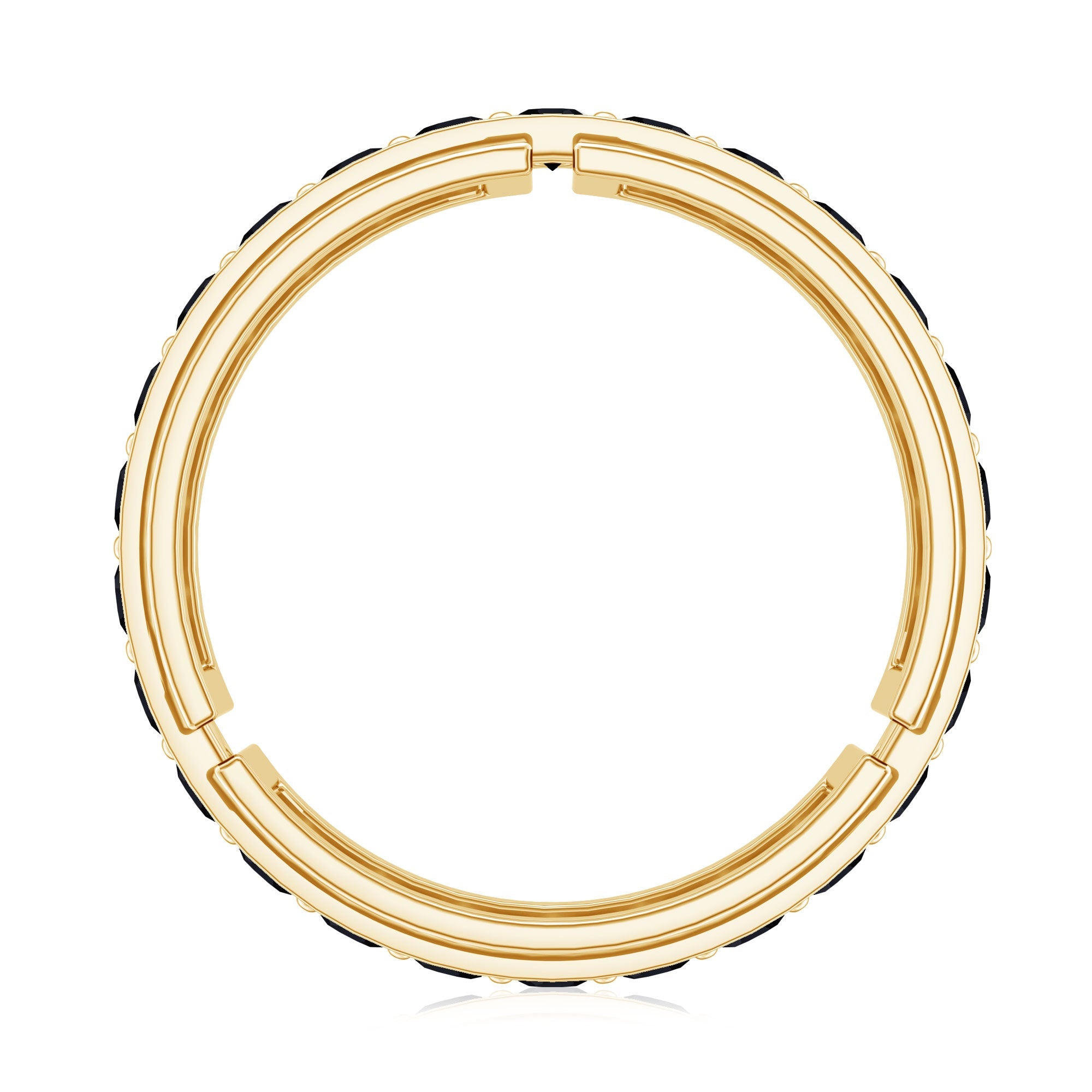 Certified Lab Created Black Diamond and Gold Eternity Band Ring