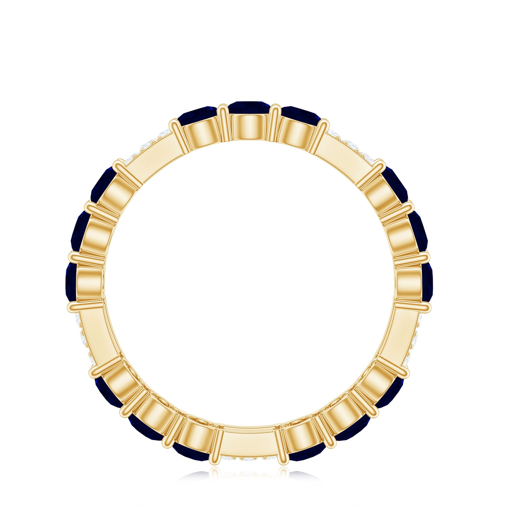 3 CT Blue Sapphire and Diamond Designer Eternity Band Ring