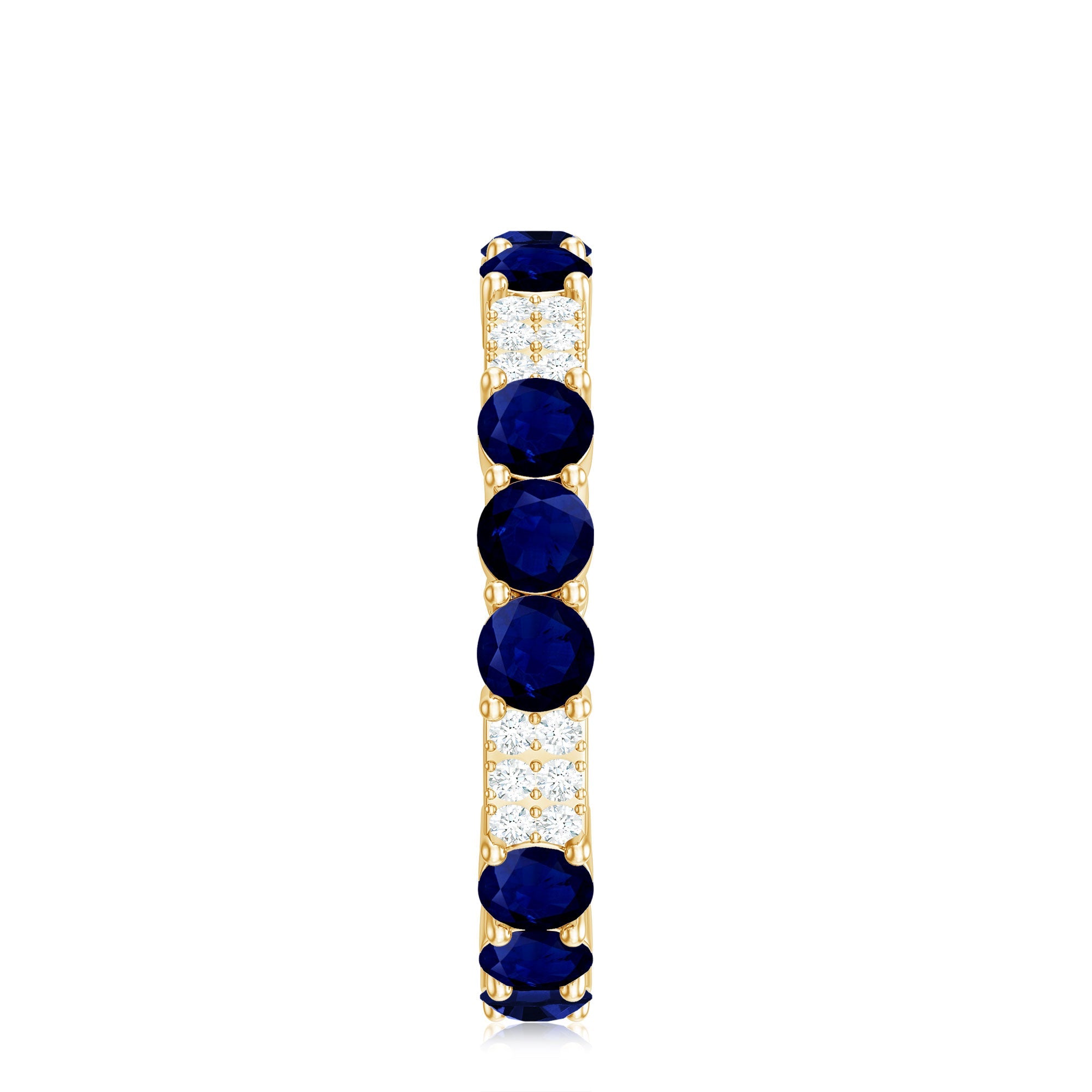 3 CT Blue Sapphire and Diamond Designer Eternity Band Ring